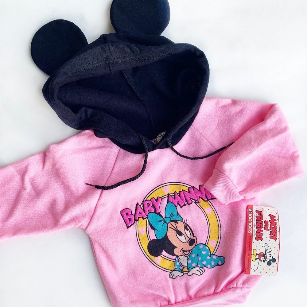 VINTAGE Minnie Mouse Hooded Sweatshirt with EARS!